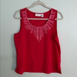 Chico's Vibrant Red Embellished Blouse